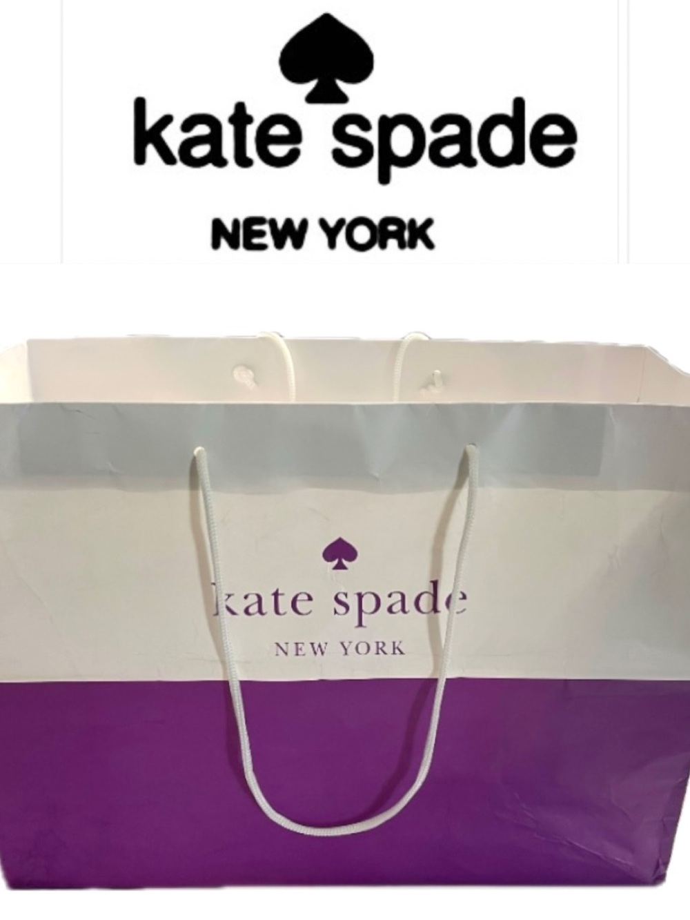 kate spade White and Purple Two-Tone Tote Shopping Bag